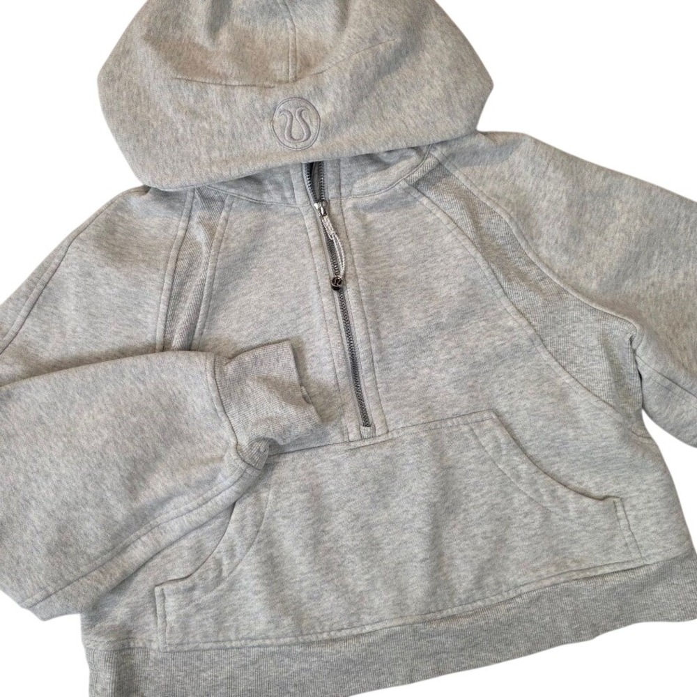 Lululemon Women XS/S Scuba Oversized Half-Zip Hoodie Heathered Grey LW3DUSS